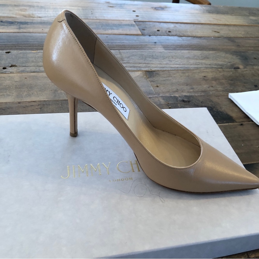 Jimmy Choo Agnes 3.5” nude color pumps worn one time- beautiful - Picture 12 of 13
